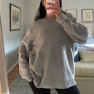 GAP CashSoft Tunic Crewneck Sweater Oversized relaxed- Light Heather Grey